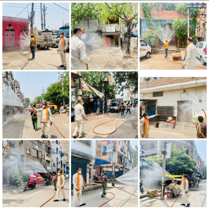 भलस्वा वार्ड में भोजन वितरण व मास्क,छेत्र में सैनिटाइज करवाया- Surrender Khrub Nigam Parshad 2 Photo1622393877254