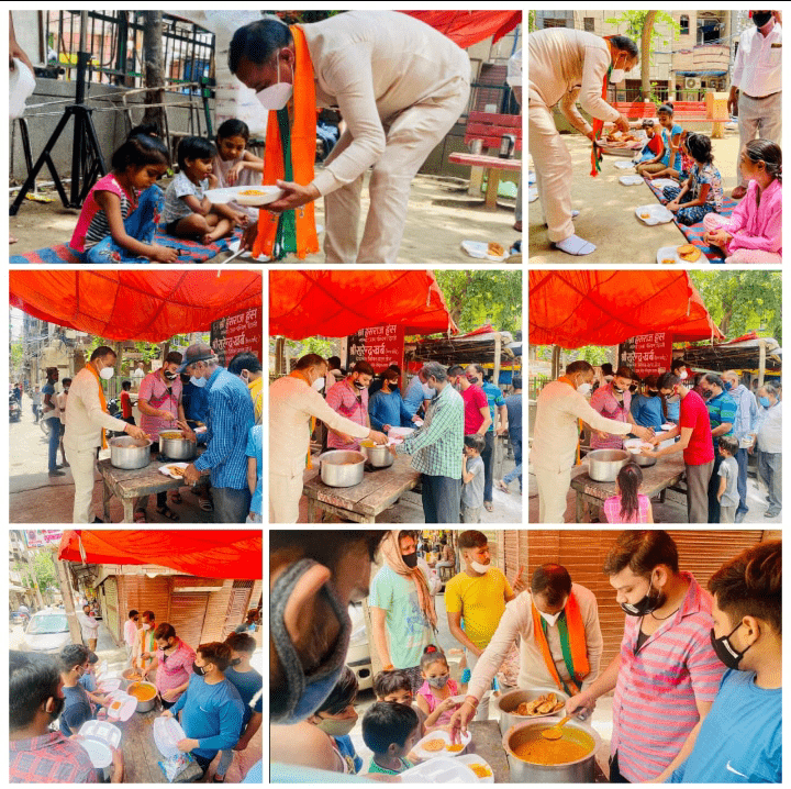 भलस्वा वार्ड में भोजन वितरण व मास्क,छेत्र में सैनिटाइज करवाया- Surrender Khrub Nigam Parshad 1 Photo1622393913999