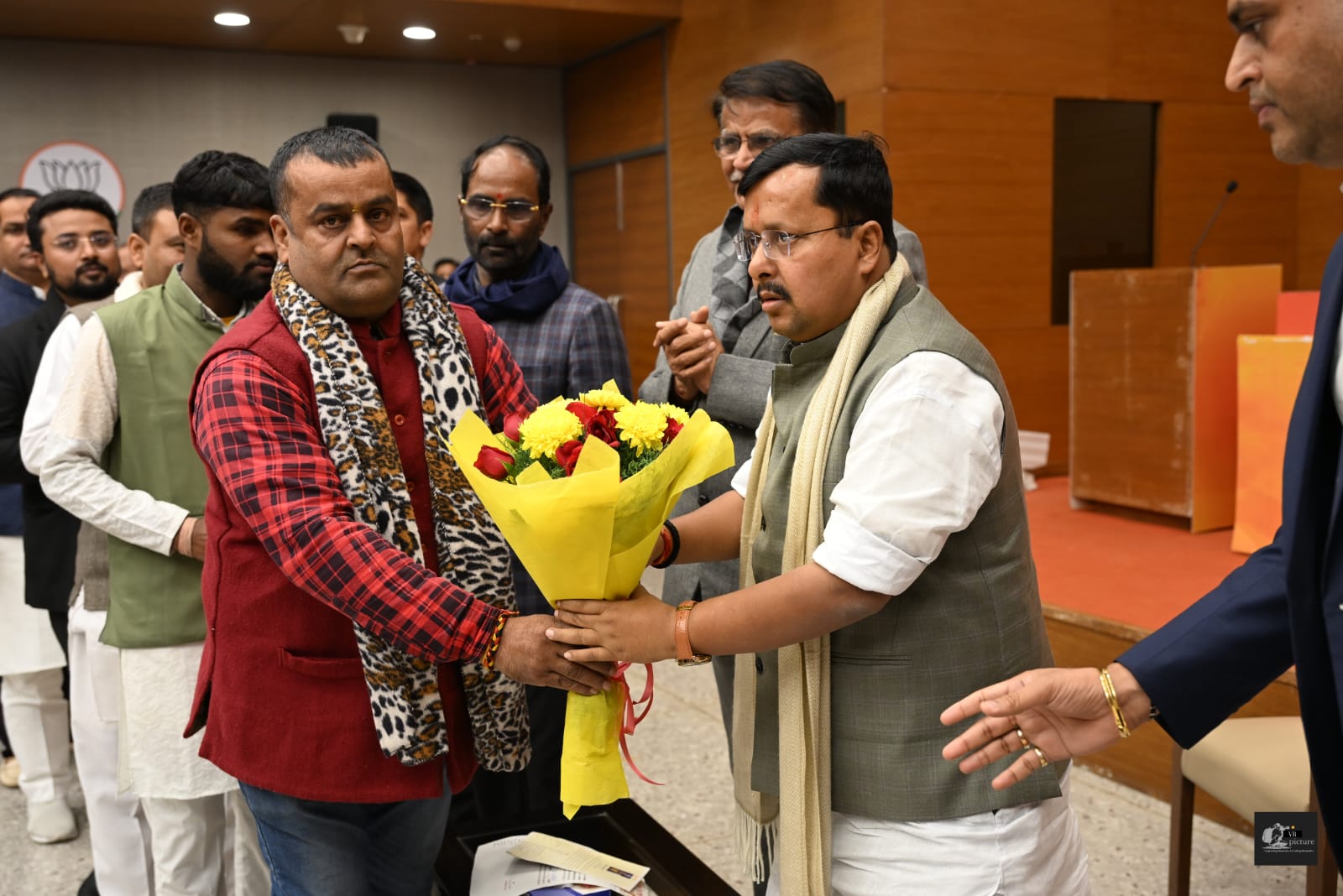 International Maithili Council Honors BJP National Executive President Nitin Naveen at BJP Headquarters