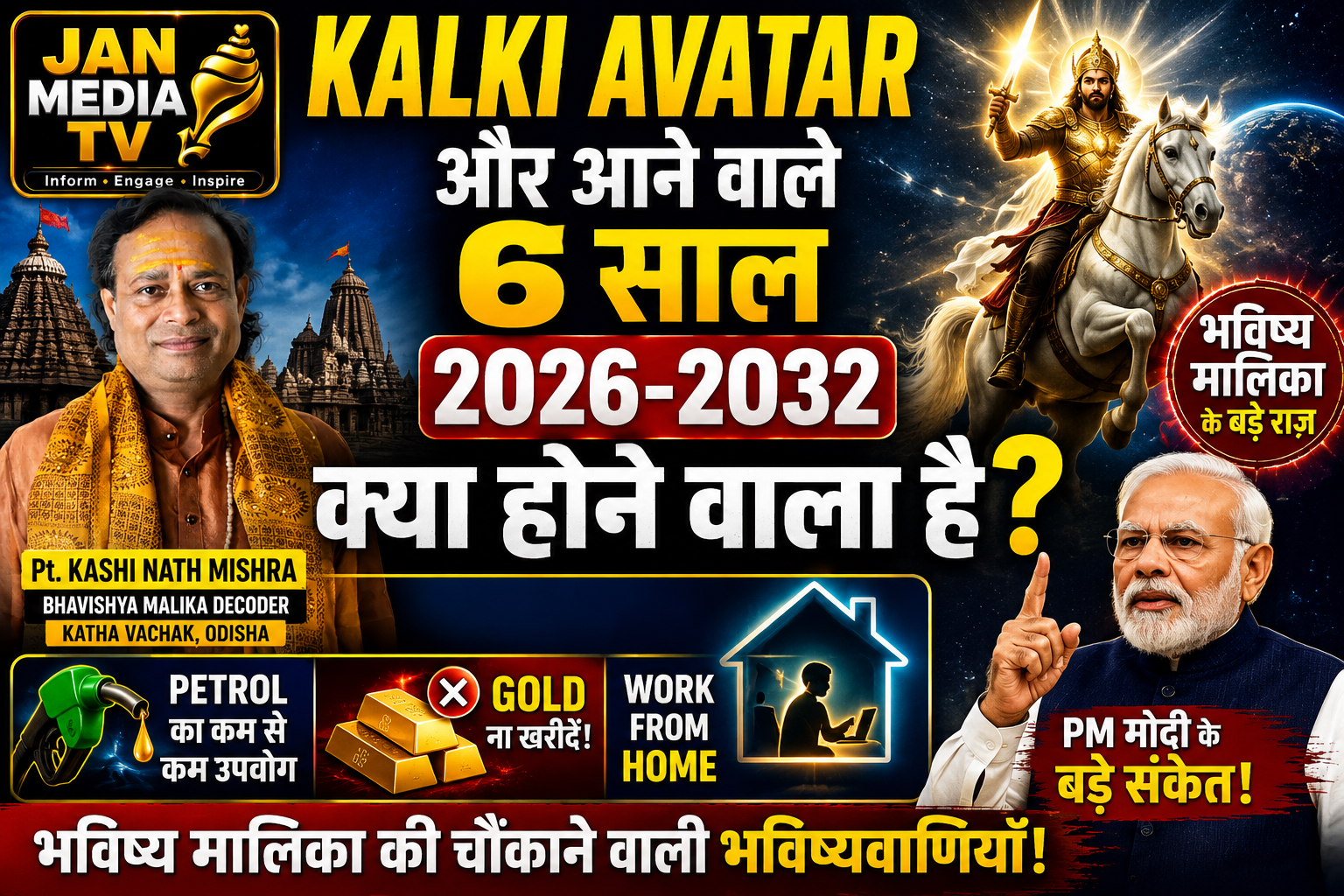 Bhavishya Malika, Kalki Avatar, Kaliyug Predictions, AI Future, Spiritual Awakening, Future of India, Ancient Hindu Predictions, Odisha Prophecy, Work From Home, Energy Crisis, Sanatan Dharma, Jan Media TV