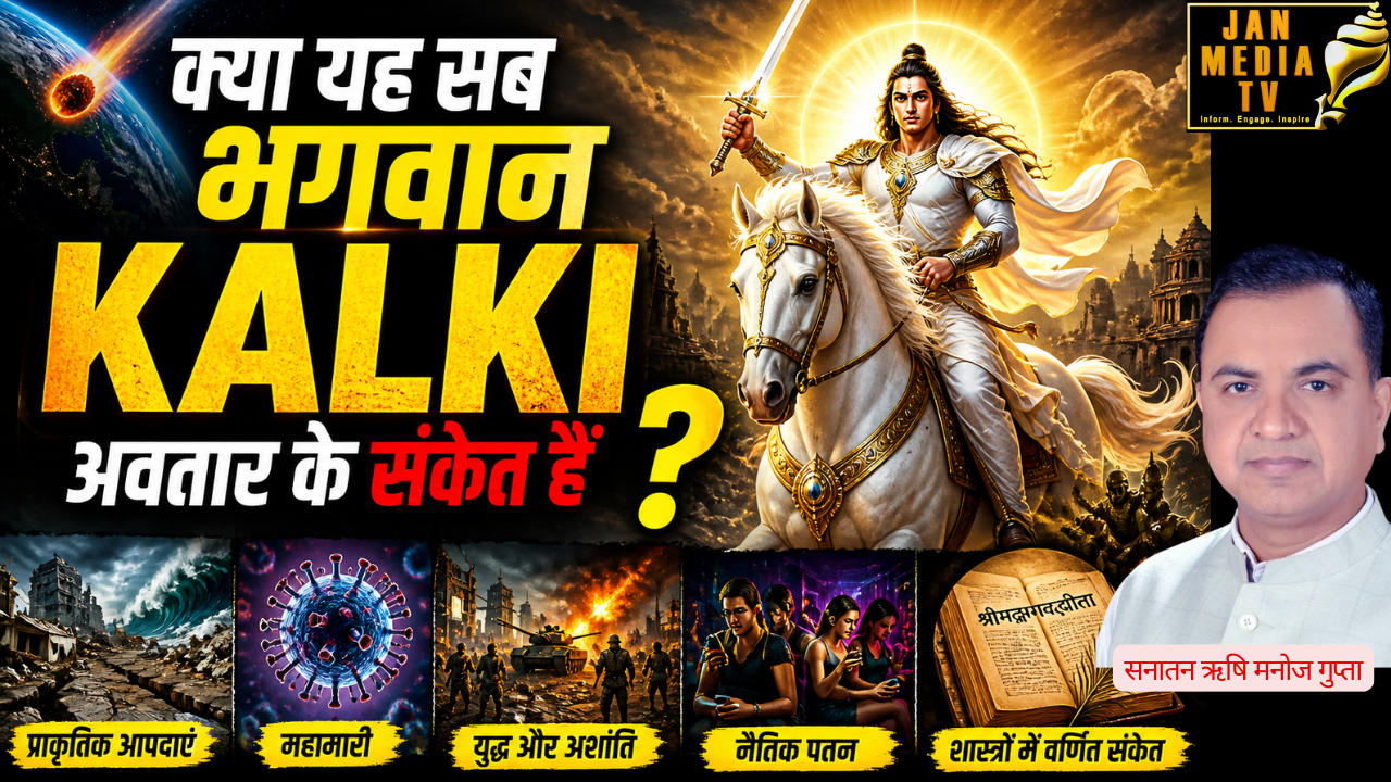 Jan Media TV के इस विशेष Podcast में Sanatan Rishi Manoj Gupta धर्म, ज्योतिष, geopolitics और भविष्यवाणियों के आधार पर वर्तमान वैश्विक संकट का विश्लेषण करेंगे। Podcast Highlights: Hormuz Crisis Full Analysis Iran–USA–Israel Conflict IRGC Strategy Explained Kalki Avatar संकेत Bhavishyamalika भविष्यवाणियाँ World War 3 चर्चा India–China–Russia Strategy Spiritual vs Geopolitical Perspective